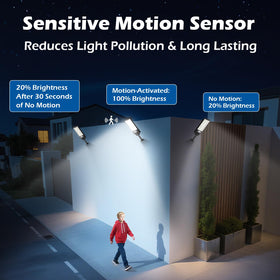 Lixmiari motion-sensor solar street light with remote enhances outdoor security.