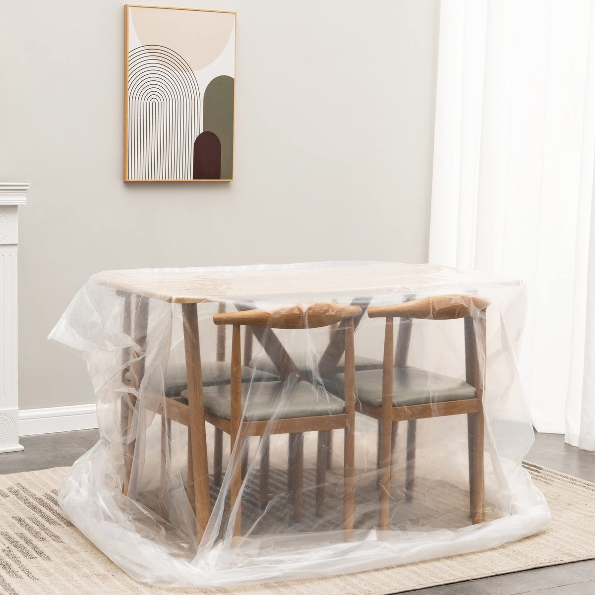 Liyaomix waterproof painting tarp protects against spills during renovations