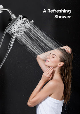 Liyelonda brushed chrome finish adds modern style to shower