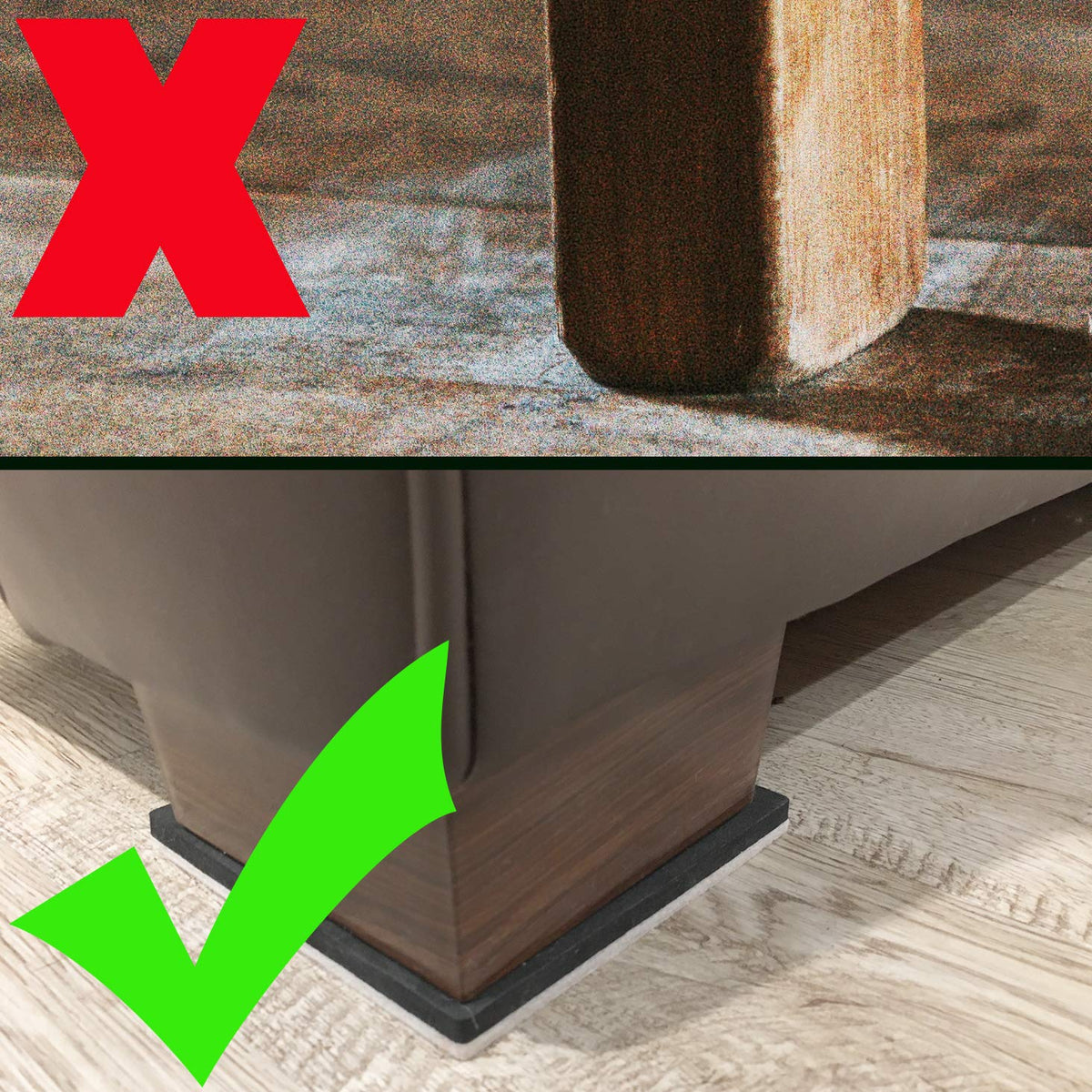 Liyic easy-move under-furniture sliders enable quick room rearrangements.