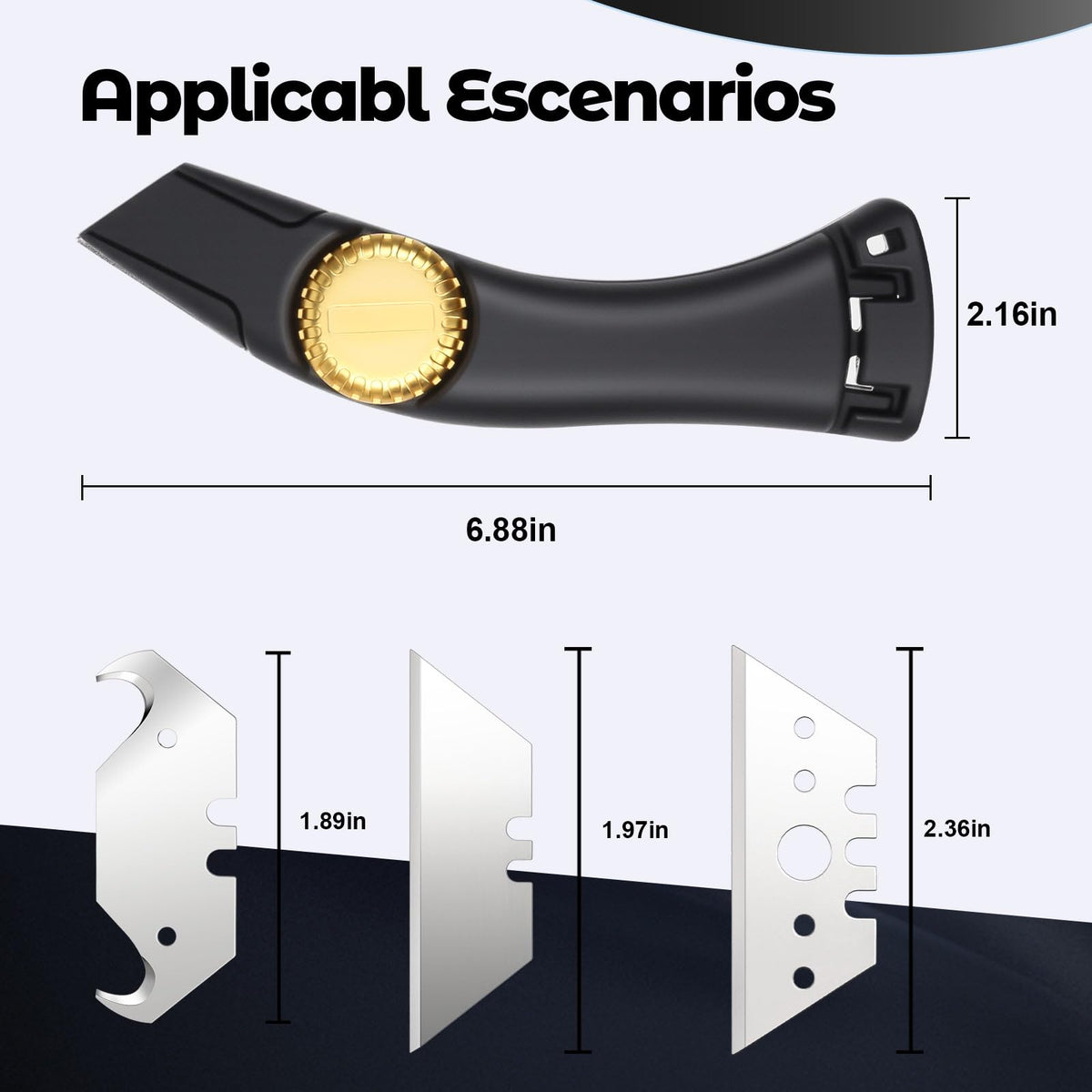 Lizenoz two-blade set offering versatility for drywall, vinyl, and carpet tasks.