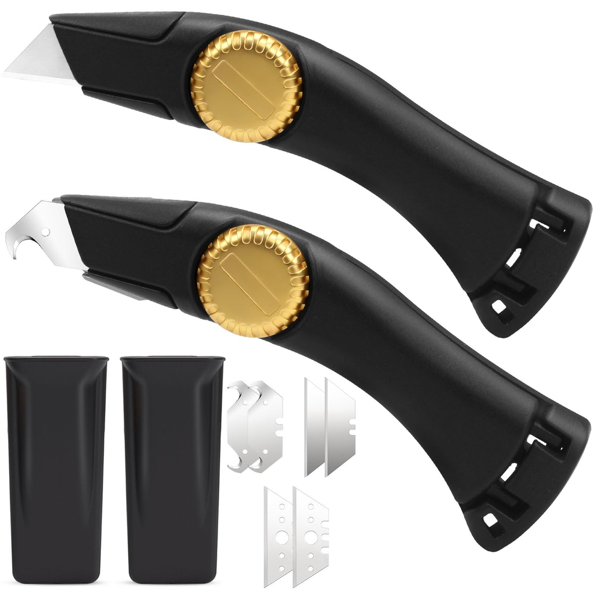Lizenoz roofing knife with fixed blade and black handle for precise cuts in roofing projects.