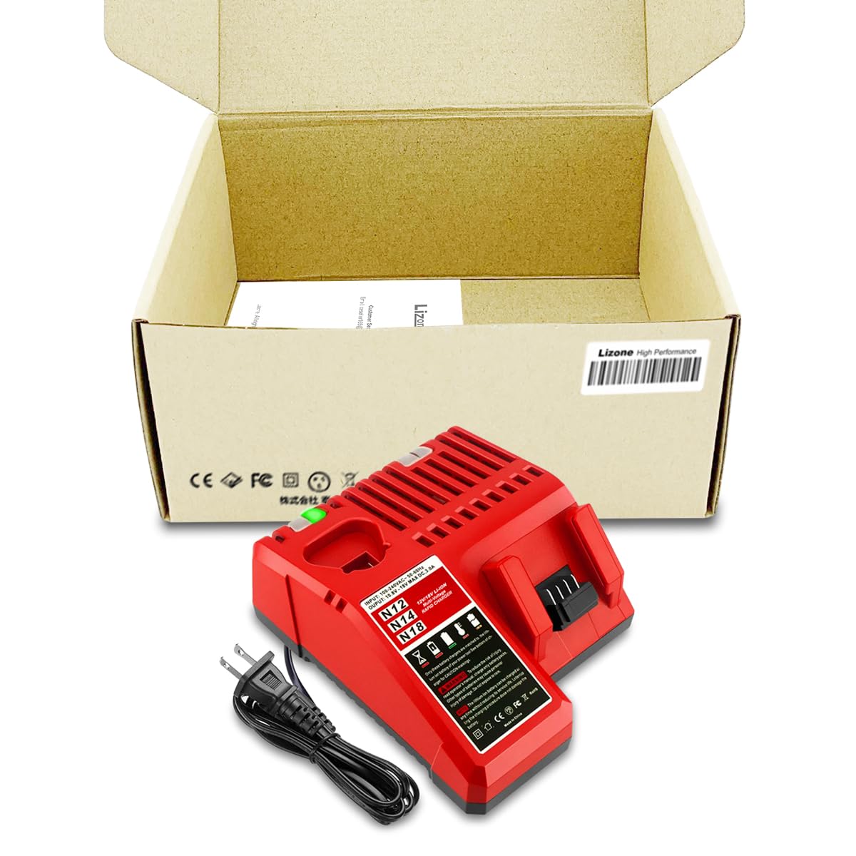 Lizone in-use with Milwaukee batteries enables flexible jobsite charging.