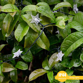 LJLNION solar-powered outdoor stars with IP44 resist rain for garden décor.