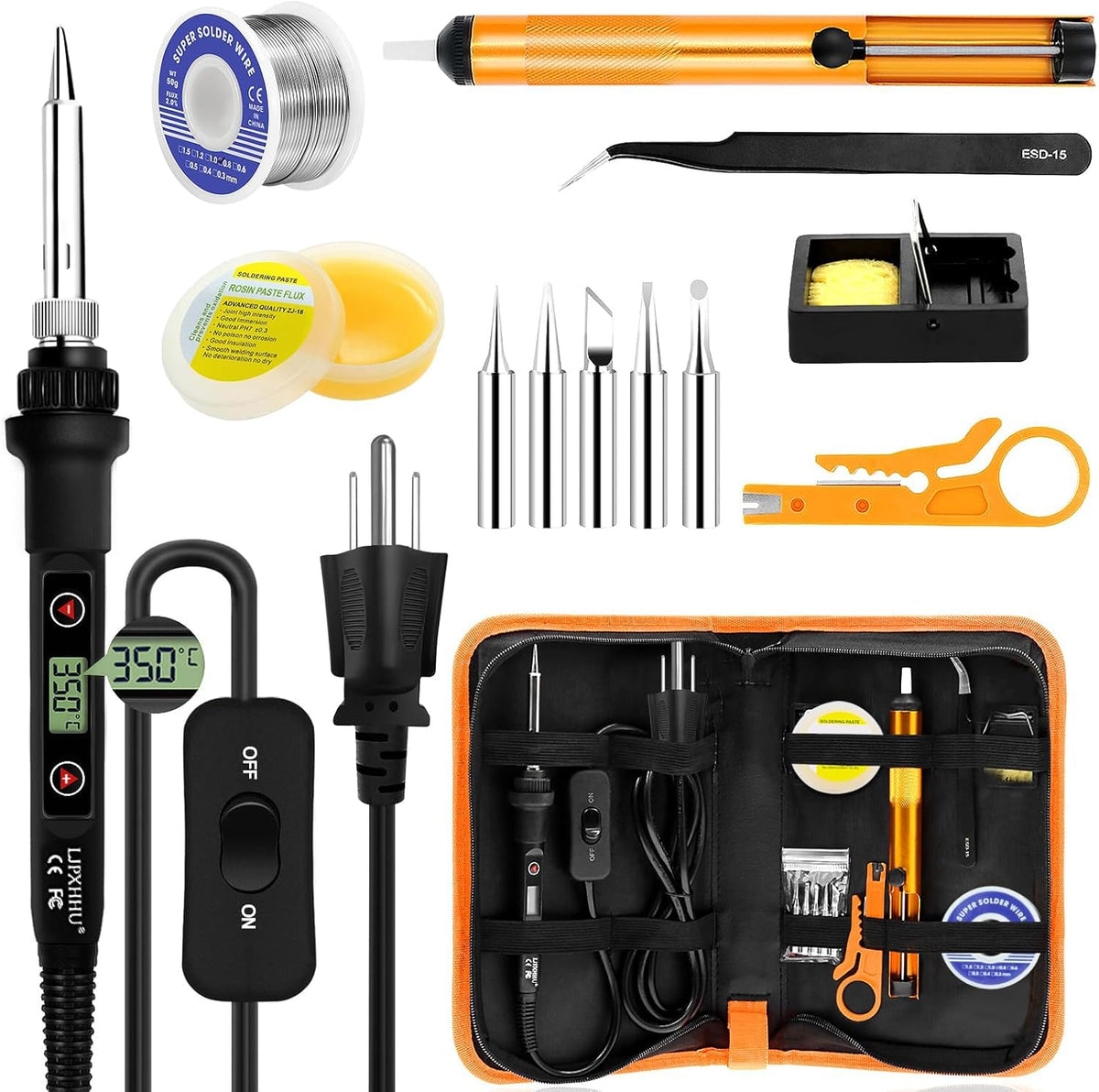 LJPXHHU Soldering Iron Kit 80W LCD display for precise temperature control