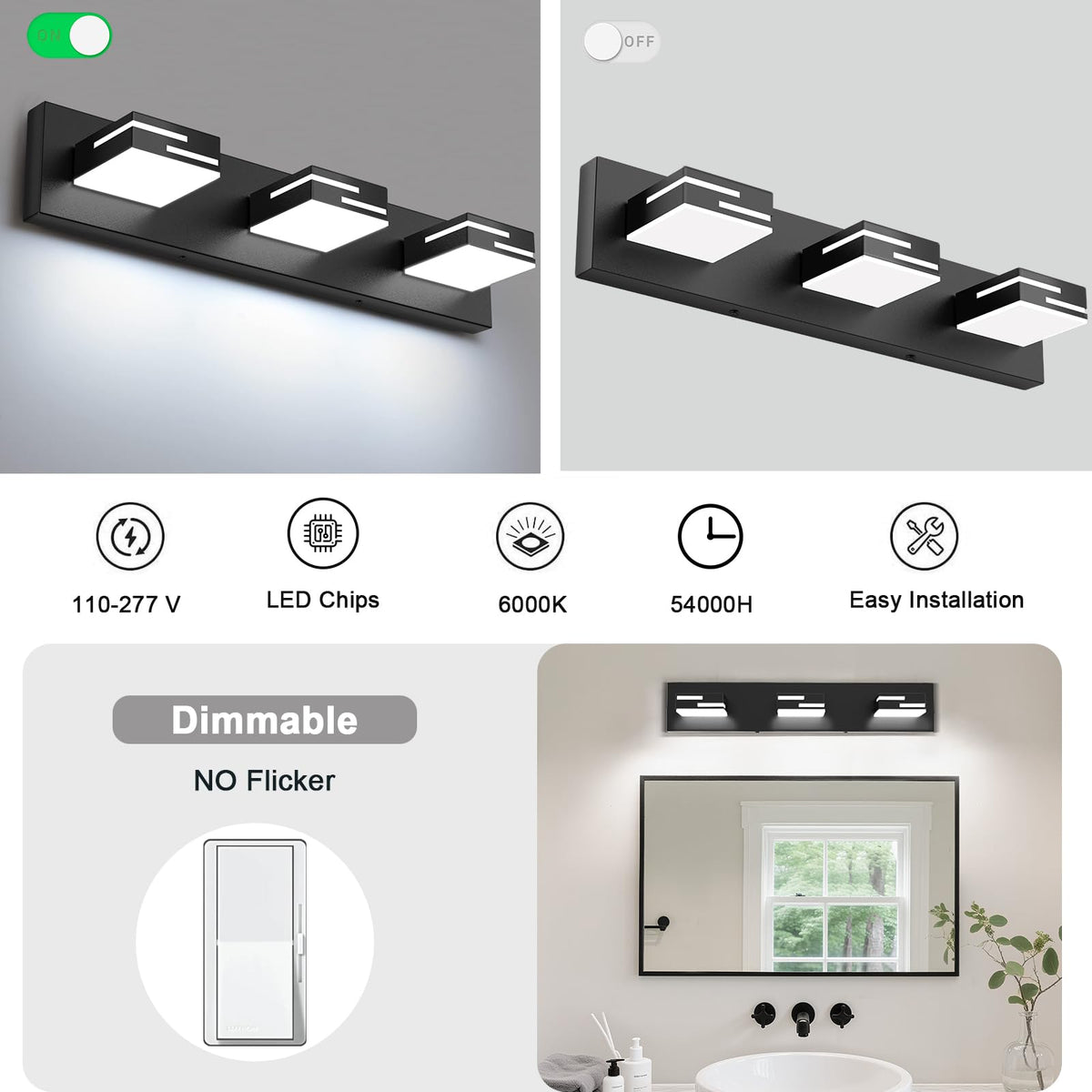 LKHF frosted acrylic shades diffuse light evenly for comfortable viewing.