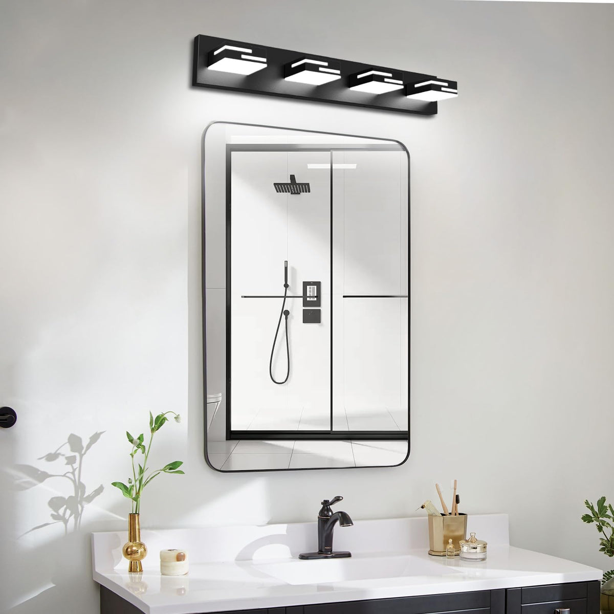 LKHF 2800-lumen bathroom light delivers bright, clear illumination for grooming