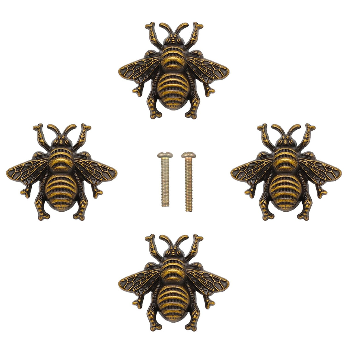 LLDYNW bee cabinet knob bronze on a drawer for rustic charm