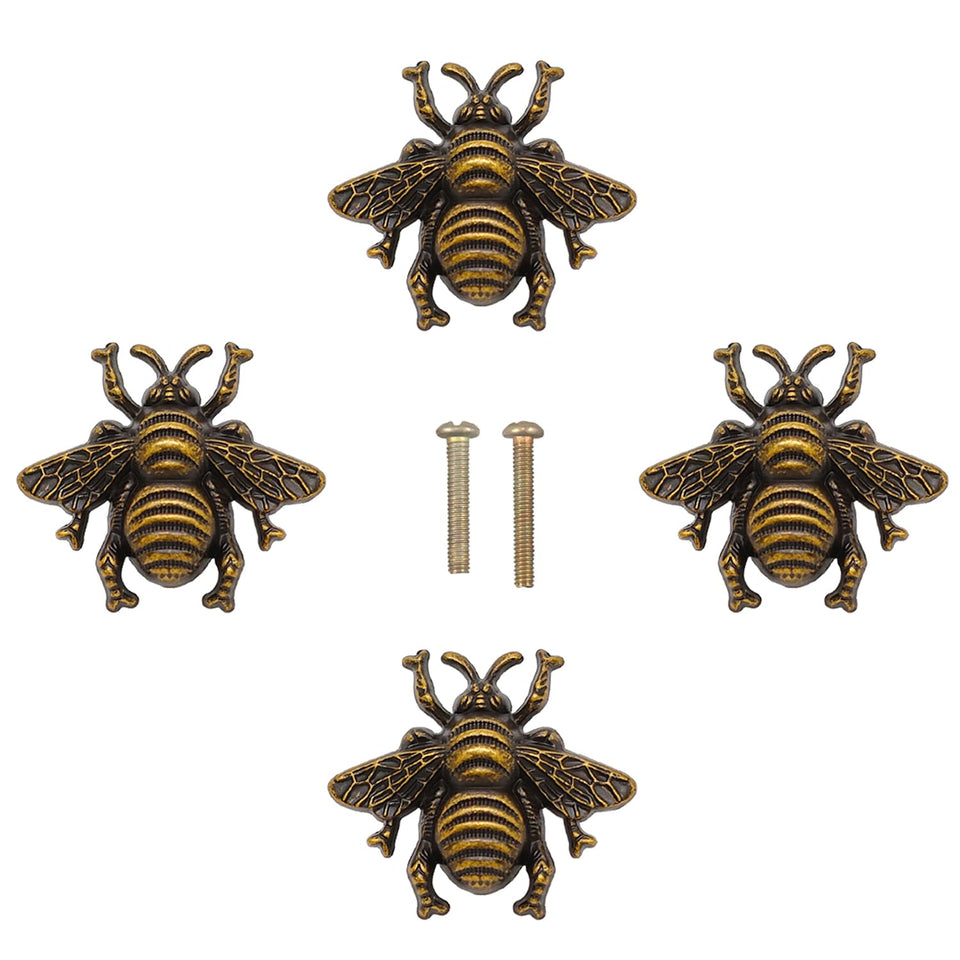 LLDYNW bee cabinet knob bronze on a drawer for rustic charm