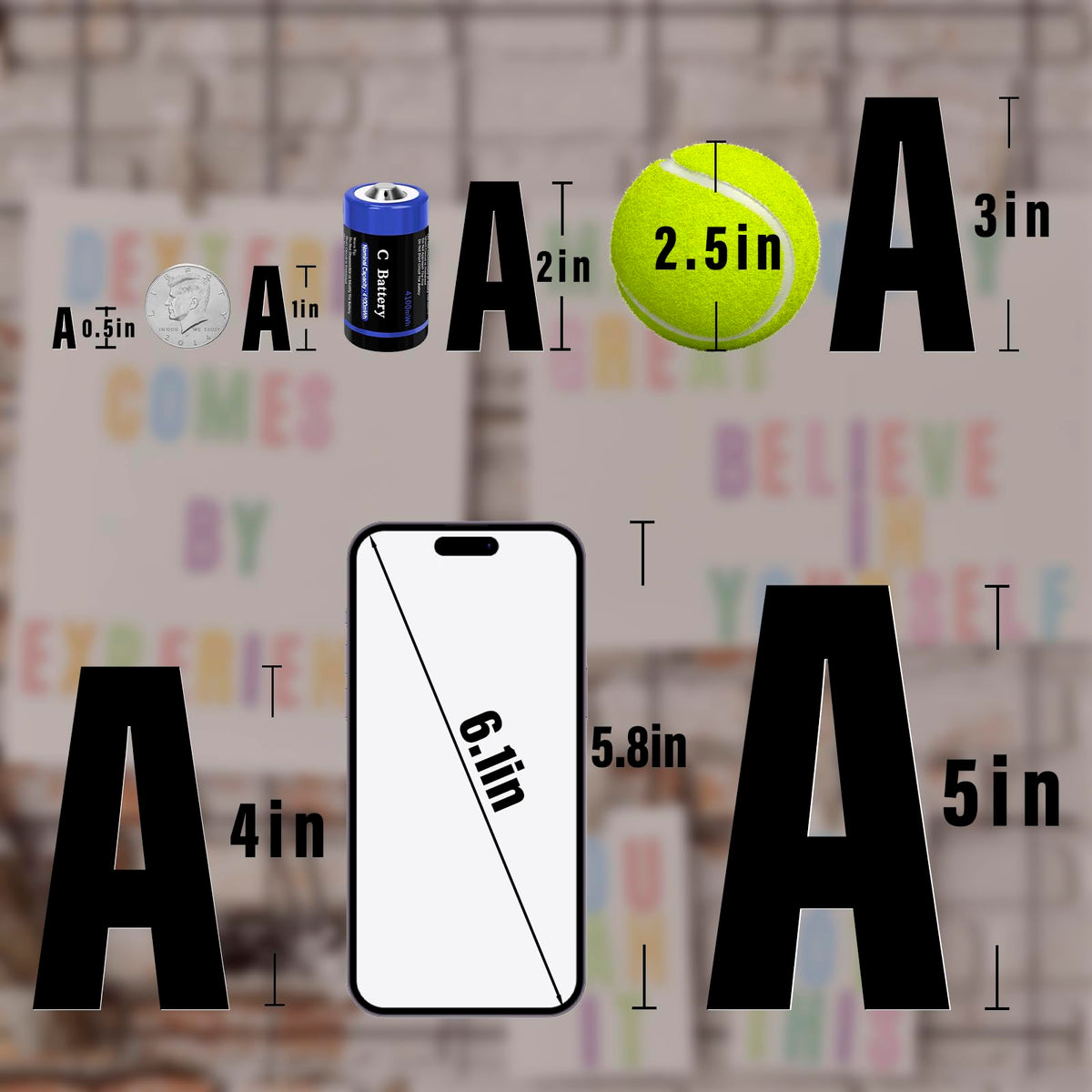 Llewyn 5-inch letter stickers offer high visibility for signage.