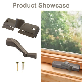 Llhhs window crank handle close-up; corrosion-resistant coating for longevity.
