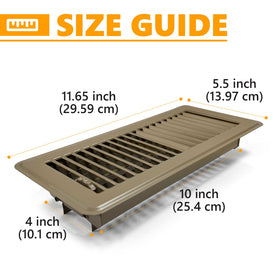 LLLFTJ brown 4x10 floor register showing easy installation and durable performance.