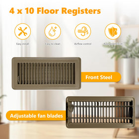 LLLFTJ four-pack vent covers in brown blend with wood, tile, or carpet for cohesive decor.