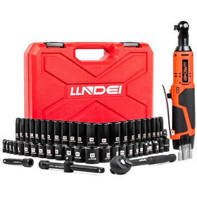 LLNDEI 3/8-inch ratchet wrench with sockets in use for motorcycle maintenance
