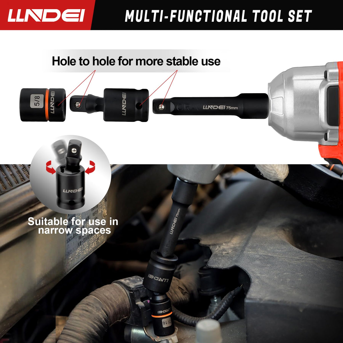 LLNDEI drill socket adapter for versatile usage