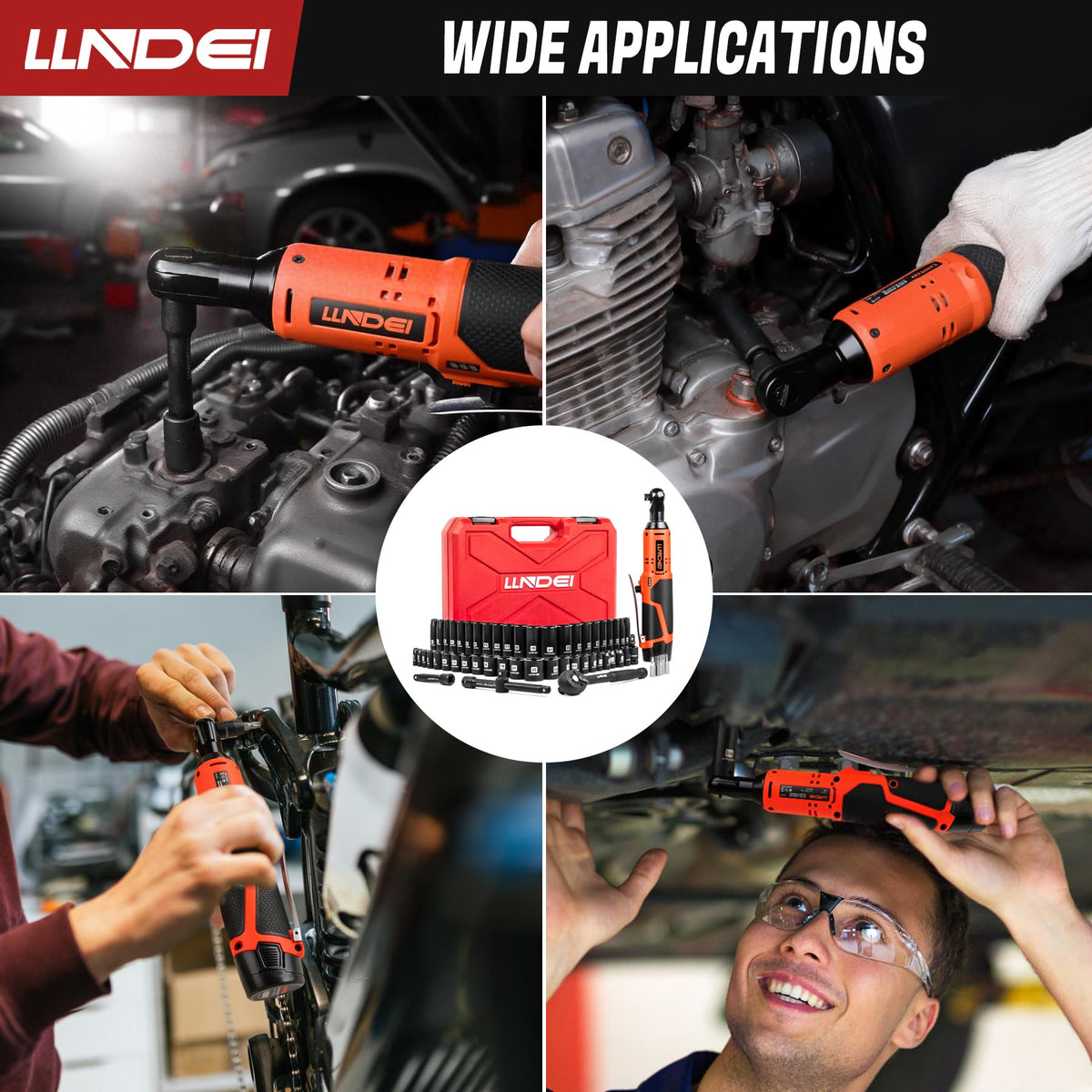LLNDEI LED work light enhances visibility during repairs