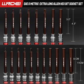 LLNDEI metric sockets 3 mm to 12 mm for precise fits in compact spaces.