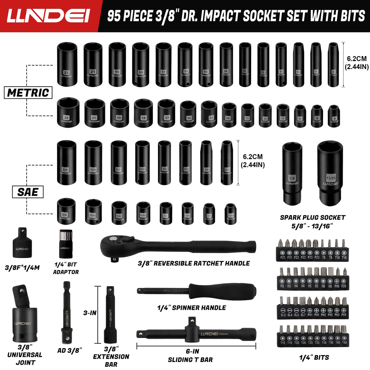 LLNDEI quick-release ratchet handle for fast, precise turning in tight spaces.