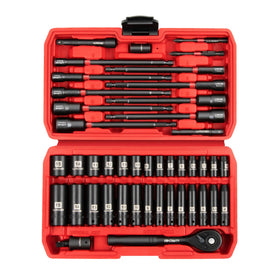 LLNDEI socket set displays deep and shallow metric sockets for versatile projects