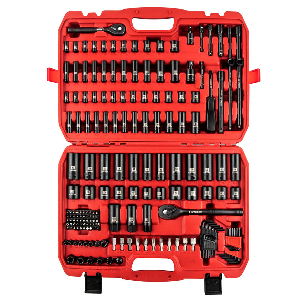 LLNDEI socket set in its box for organized storage and quick access