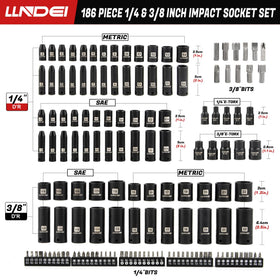 LLNDEI 1/4 and 3/8 drive sockets showcase six-point grip