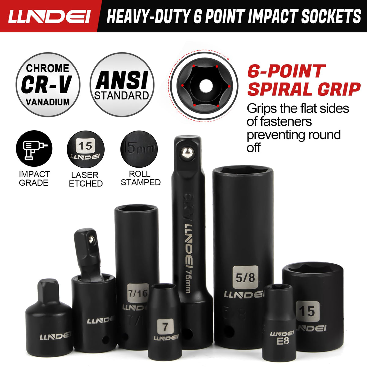 LLNDEI spark plug sockets for vehicle maintenance and quick access
