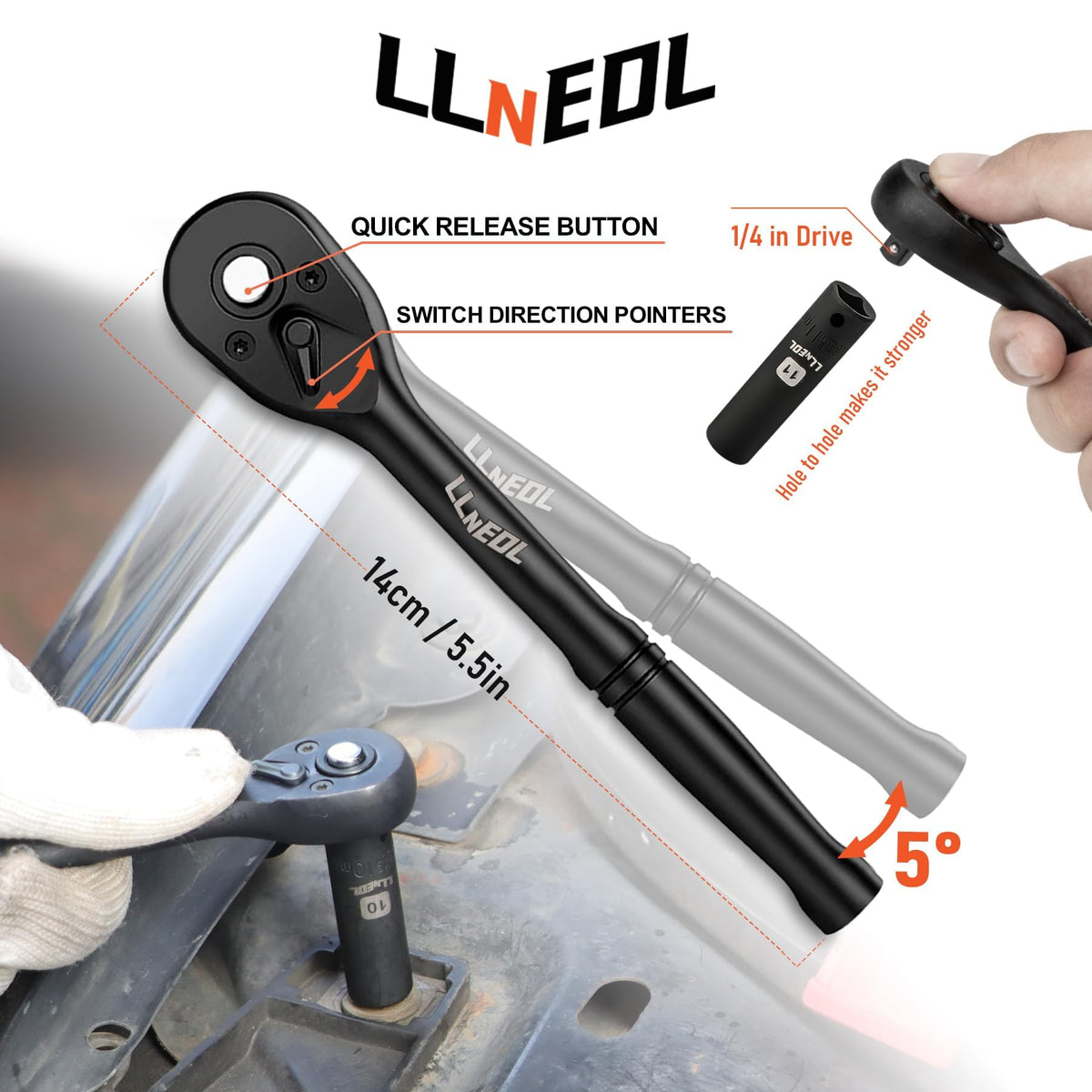 LLNEDL sockets feature laser-engraved markings for fast selection