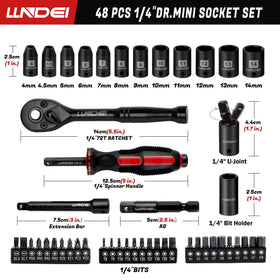 LLNDEI 1/4-inch 72-teeth ratchet handle ideal for smooth, low-effort turning.