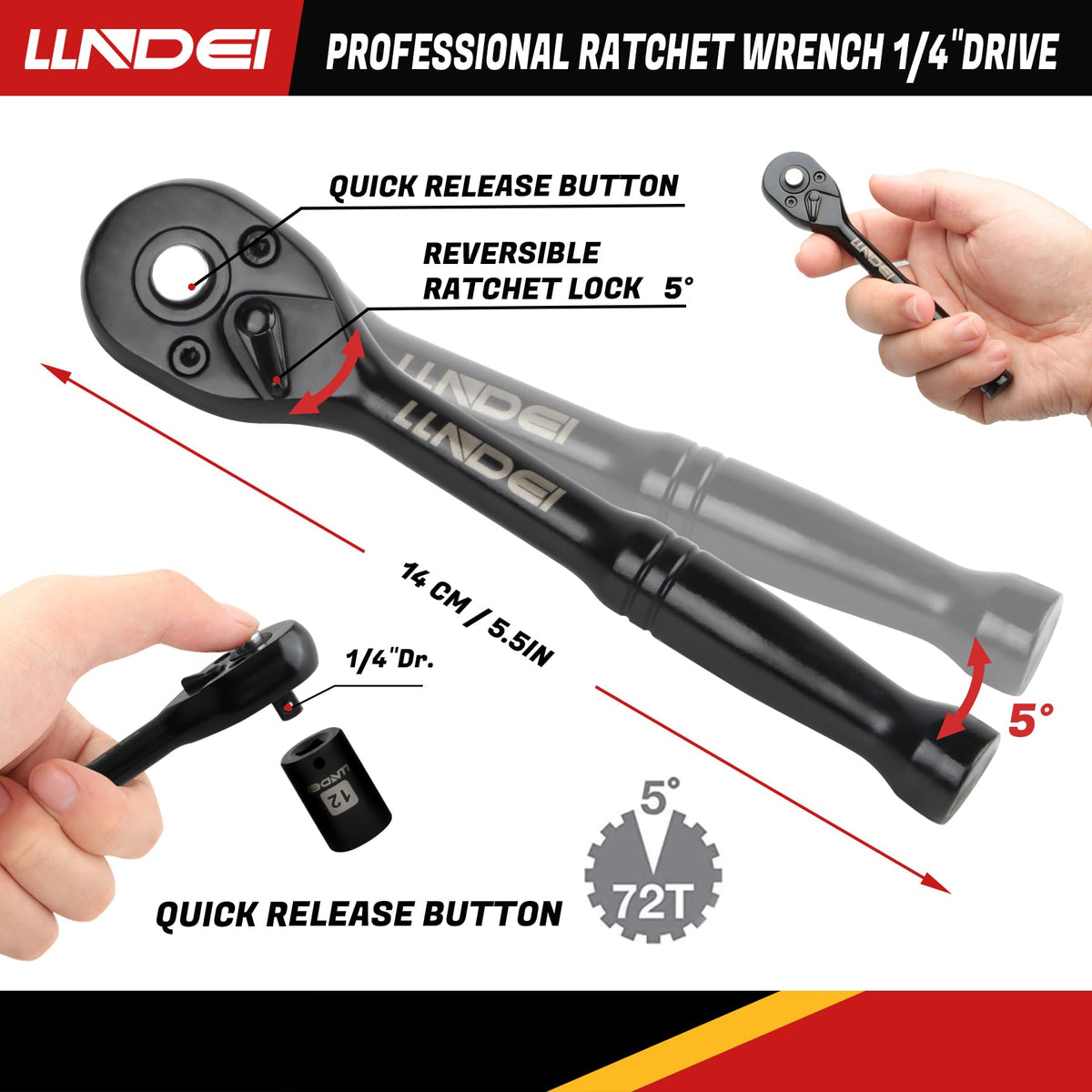 LLNDEI 1/4-inch drive bit set supports quick bit changes for screw-driving tasks.