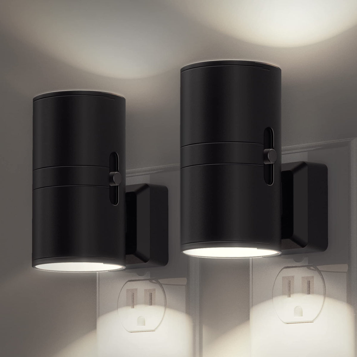 L LOHAS LED Bright Night Light wall plug two-pack with soft 5000K daylight for safe navigation