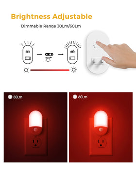 Brightness adjustable night light allows tailoring of ambient glow