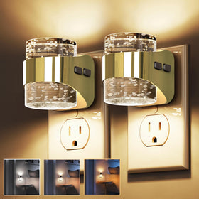 L LOHAS LED bubble night light front view with warm glow for bedrooms.