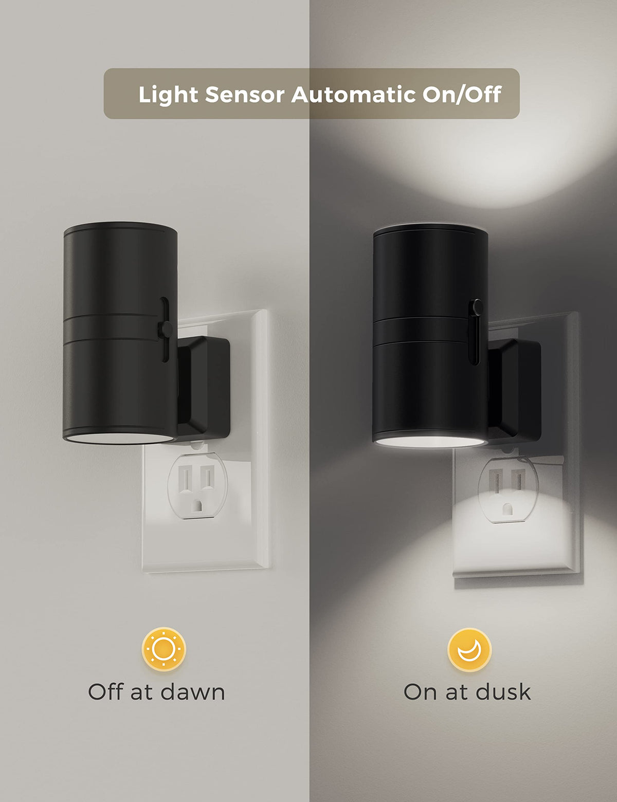 L LOHAS LED Night Light wall plug 5000K dimmable brightness for customizable nighttime illumination