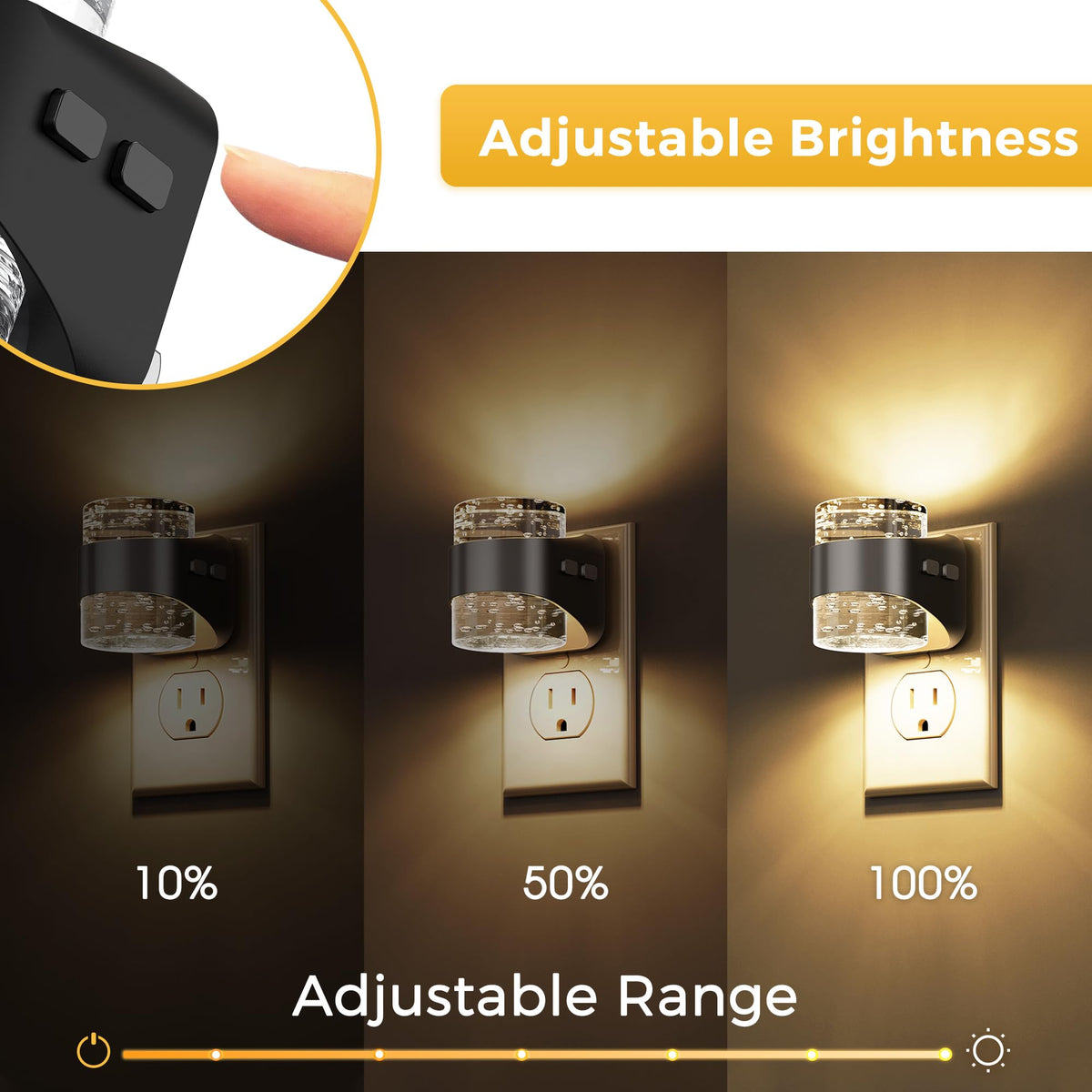 L LOHAS LED bubble night light plugged in wall plug provides hallway illumination