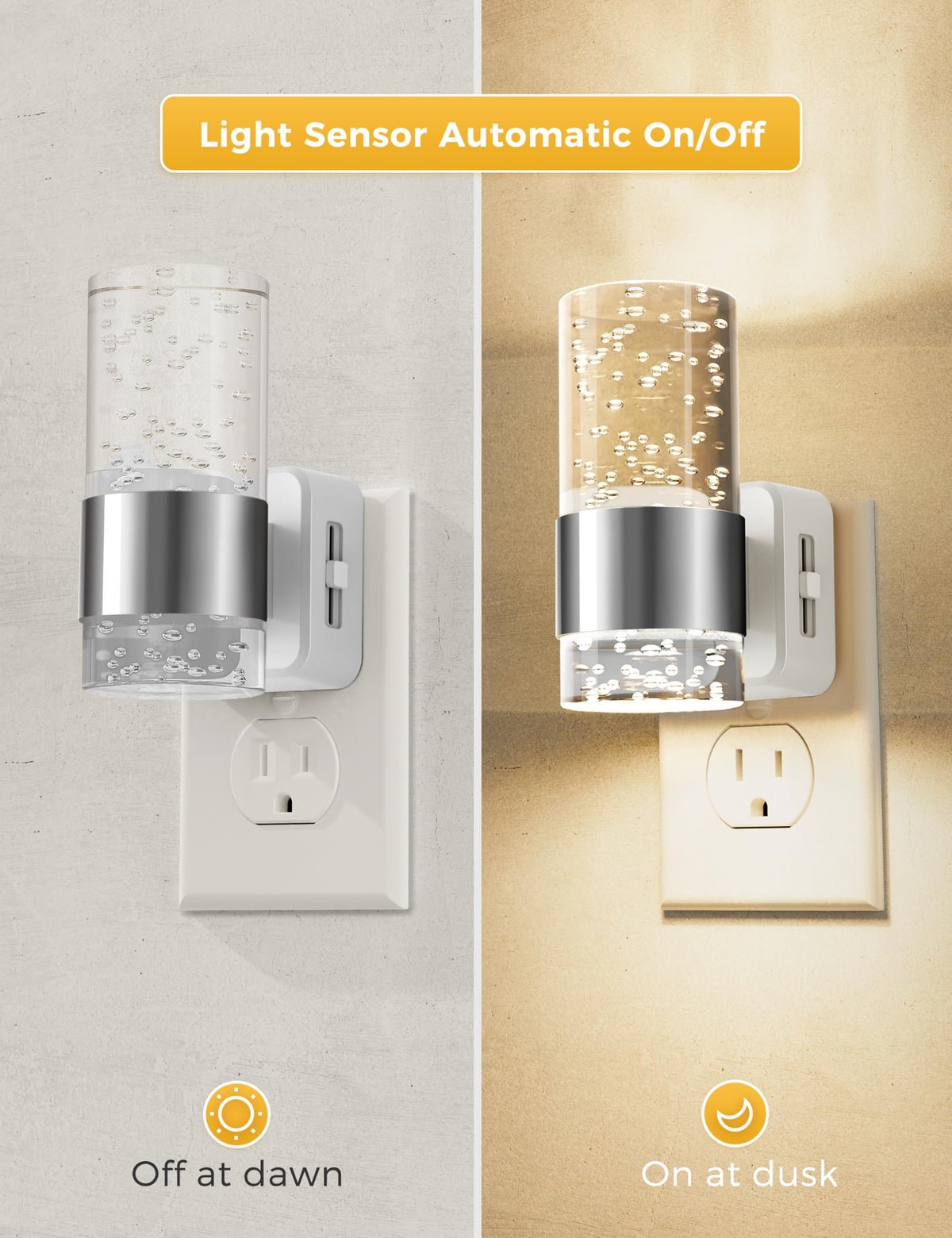L LOHAS LED dusk-to-dawn sensor night light for automatic daily safety.