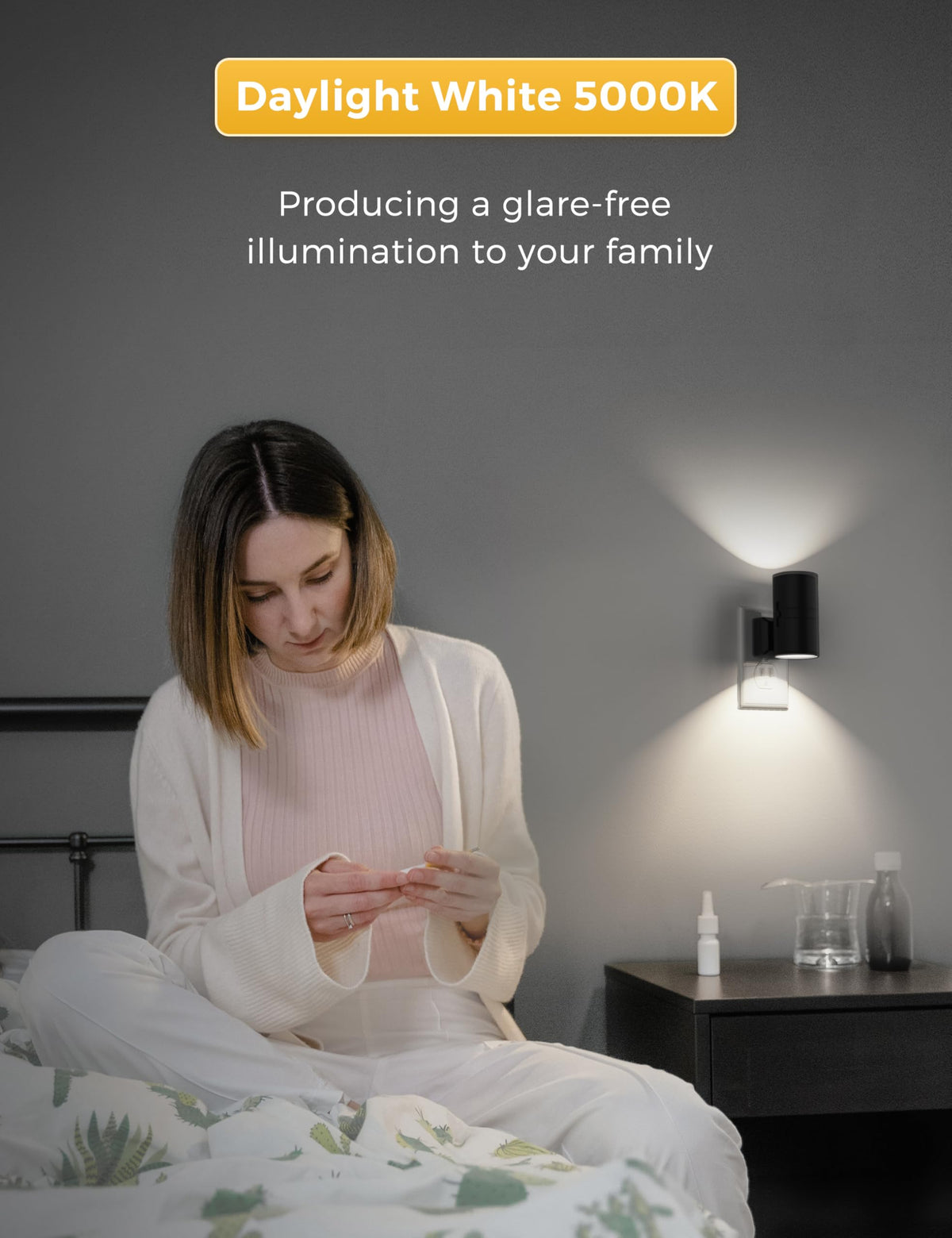 L LOHAS LED 5000K daylight glow assists nighttime trips in hallways and bathrooms