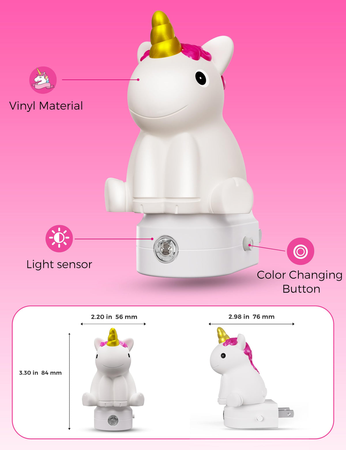 Compact plug-in design ideal for bedrooms and hallways.