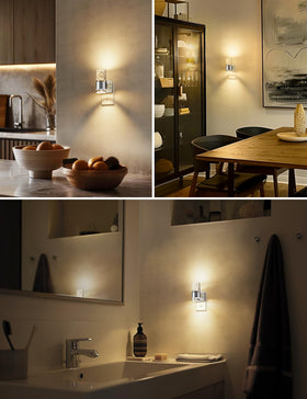 L LOHAS LED wall-plug design fits outlets without blocking usage.