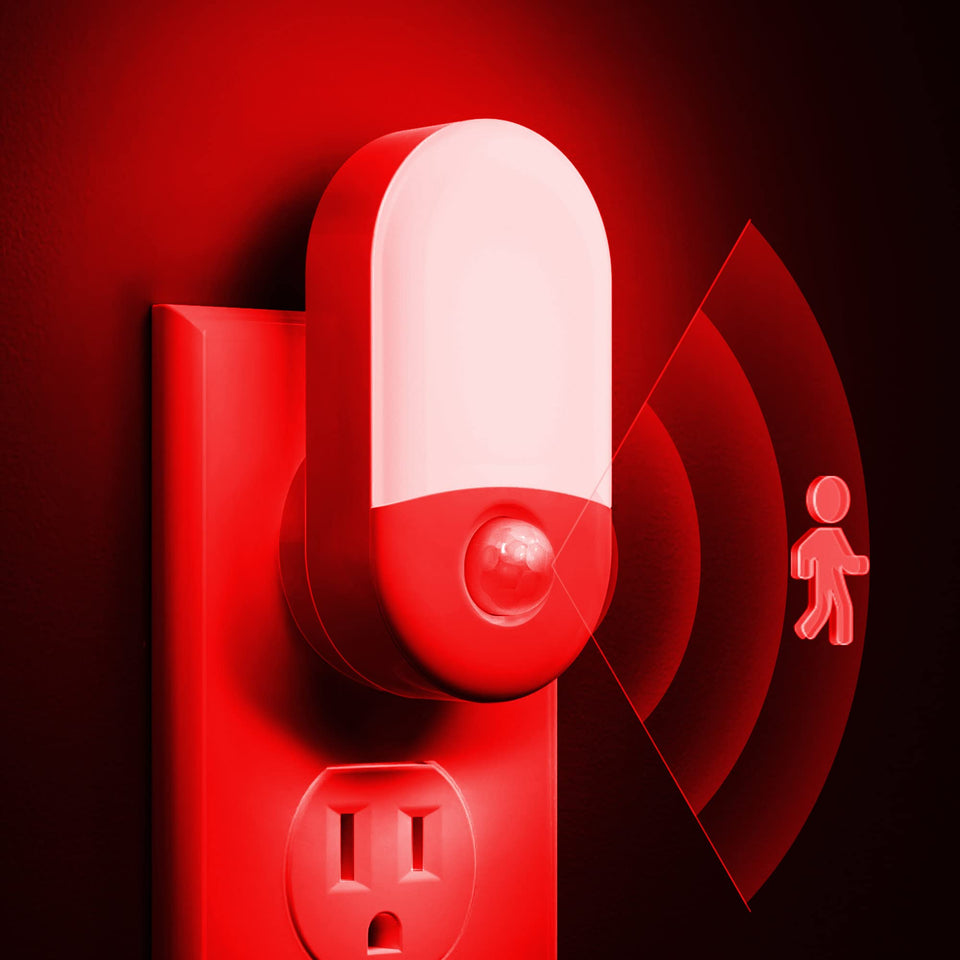 L LOHAS LED red night light plug-in guiding nighttime trips with gentle glow