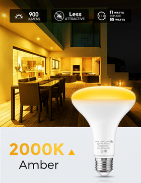 L LOHAS LED yellow bug light for backyard creates warm outdoor ambiance.