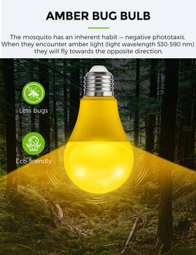 L LOHAS LED yellow bug light for deck lighting while relaxing outdoors.