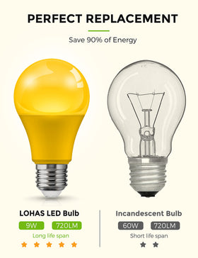 L LOHAS LED amber bulb lowers energy use while brightening outdoor spaces.