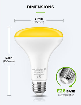 L LOHAS LED outdoor amber bulb brightens patios and porches safely.