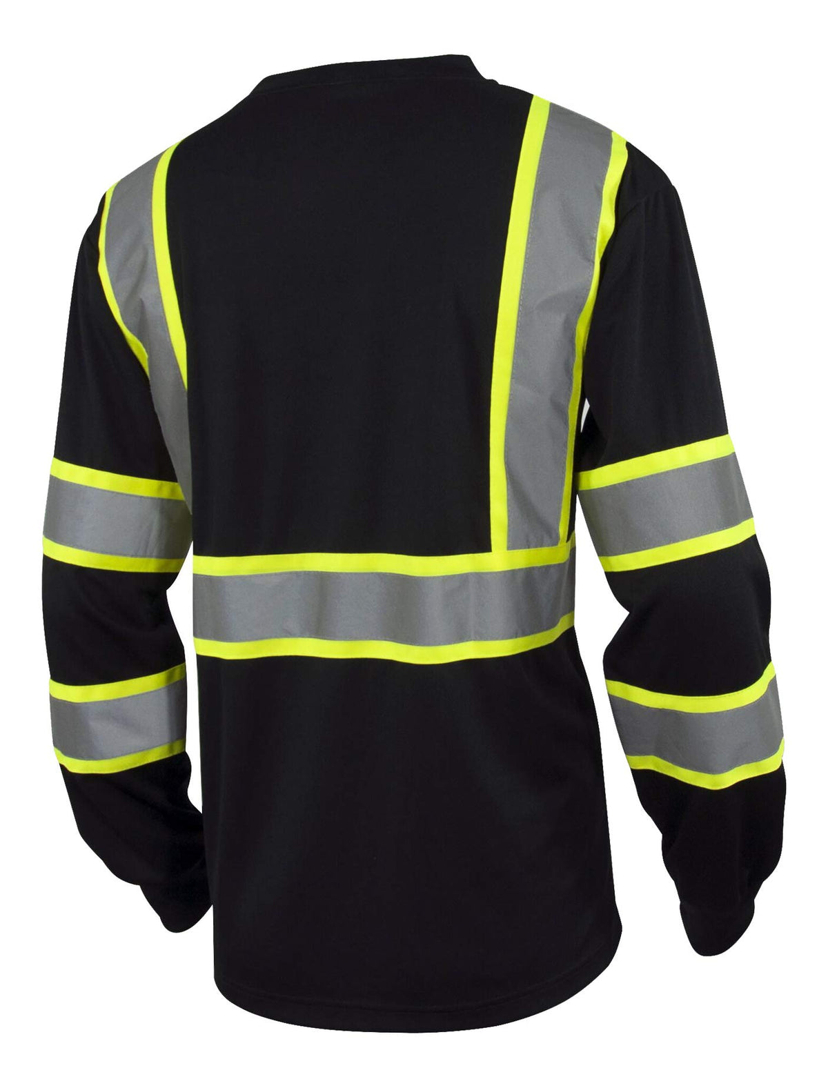 L&amp;M Hi Vis Class 3 T-Shirt back view with full reflective striping for high visibility.