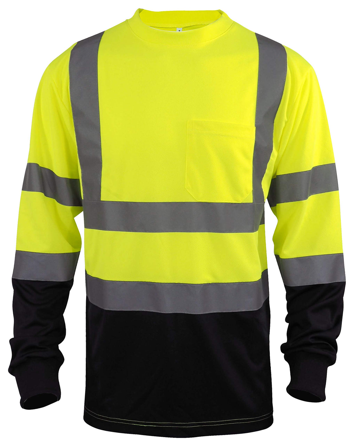 L&M Hi Vis Class 3 T-shirt front view with lime-orange high visibility