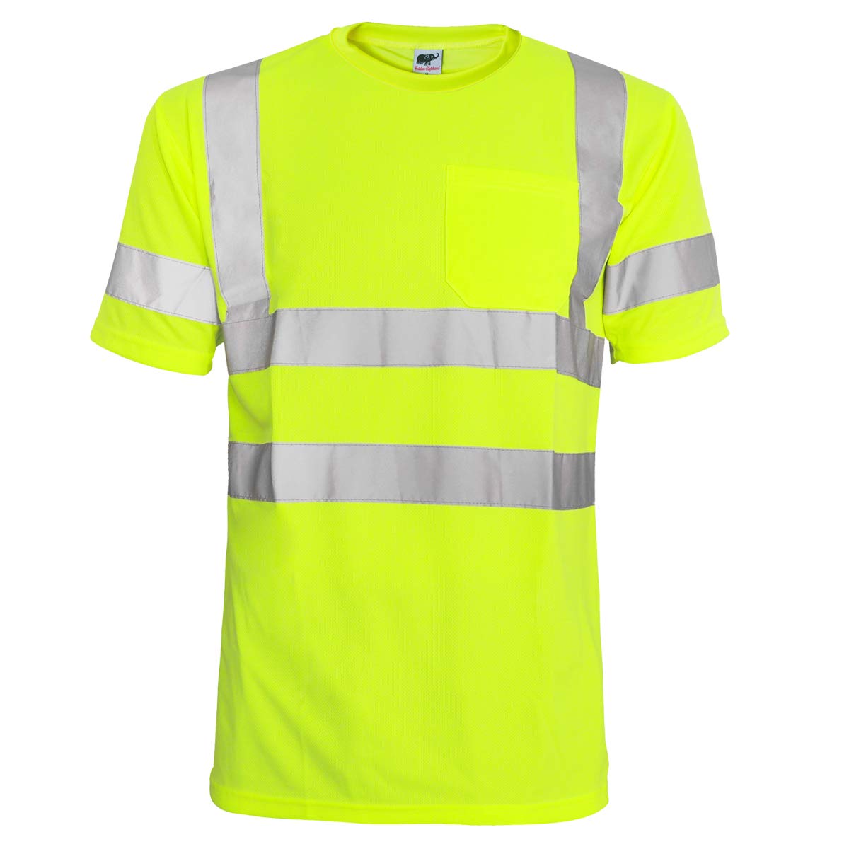 L&M Hi-Vis T Shirt lime front view with moisture-wicking fabric and visibility features