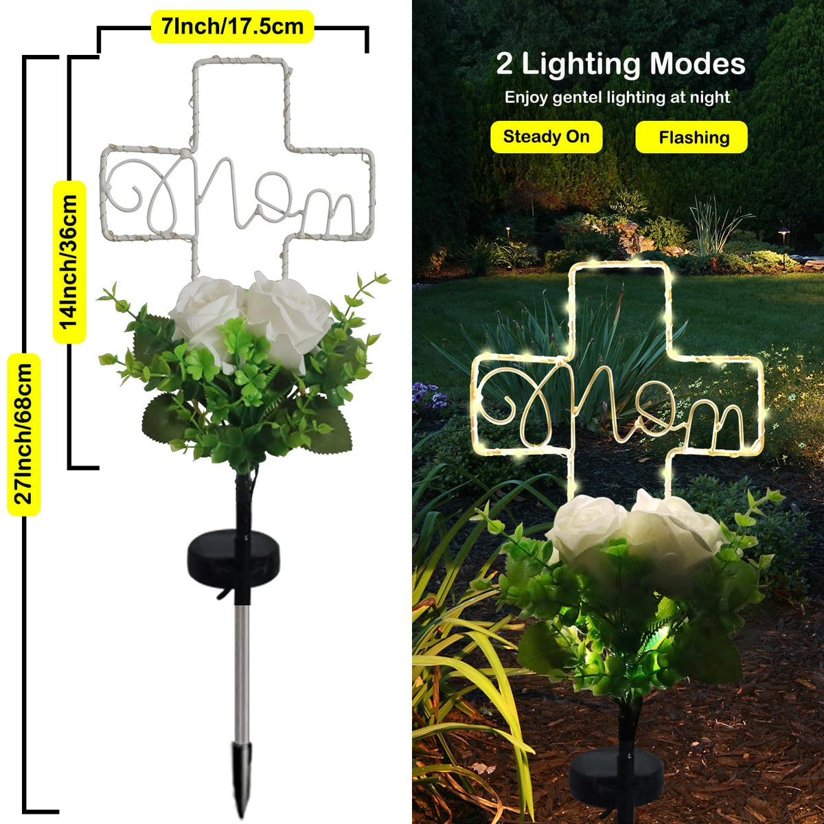 Lmtocs durable metal cross keeps shape for year-round display.