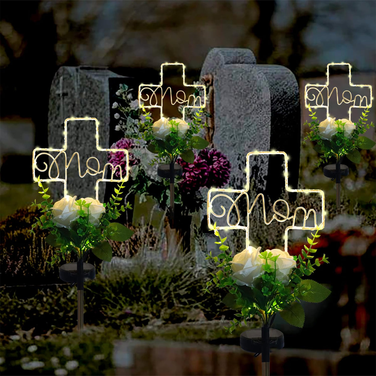 Lmtocs easy-install cross stake for quick cemetery setup.