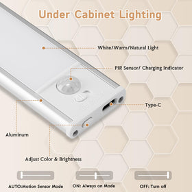 LNRYY 12-inch LED light provides bright, even cabinet illumination.