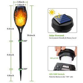 LNRYY package includes 12 lights, poles, spikes, and manual.